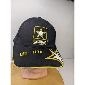 "U.S. Army""Est. 1775"Baseball Hat By Hit Wear GoArmy.Com Blk/Yl/Wht Pre-owned